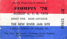 Stompin' 76 Festiavl ticket stub